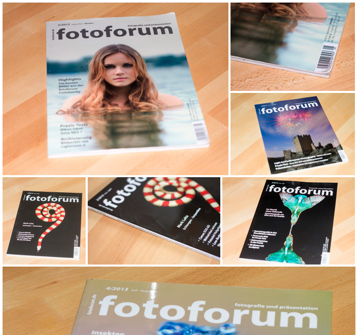 Zeitschriften: fotoforum 06/2012, 5/2013, 1/2014 bis 5/2015